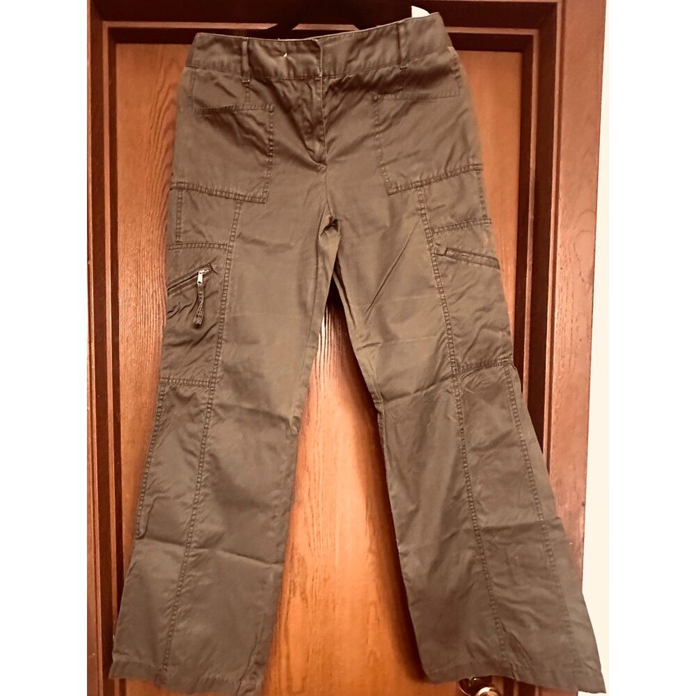 Loft Olive Green Utility Mid Rise Wide Legs Streetwear Lightweight Cargo Pants 6